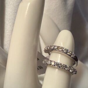 NEW Moissanite Pave Sterling Huggie Hoop Earrings, 0.26 ct